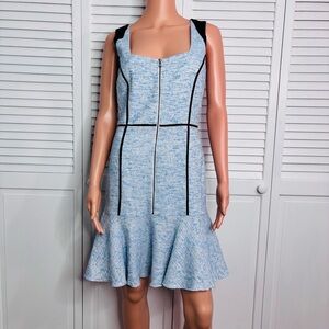 JAY GODFREY Blue Sparkly Lurex Tweed Fit & Flare Dress Size 6
